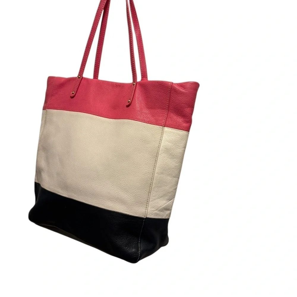 CYNTHIA ROWLEY Stylish Pink, White, and Black Tote Bag